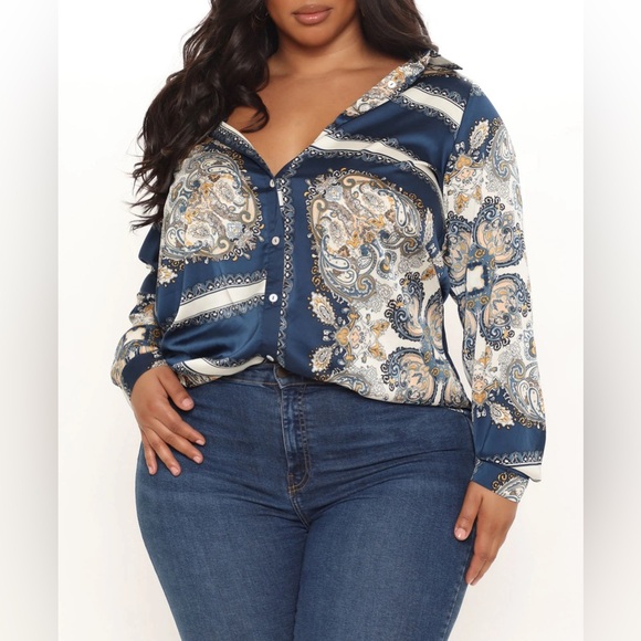 Fashion Nova Tops - Posh And Deluxe Satin Shirt Fashion Nova
